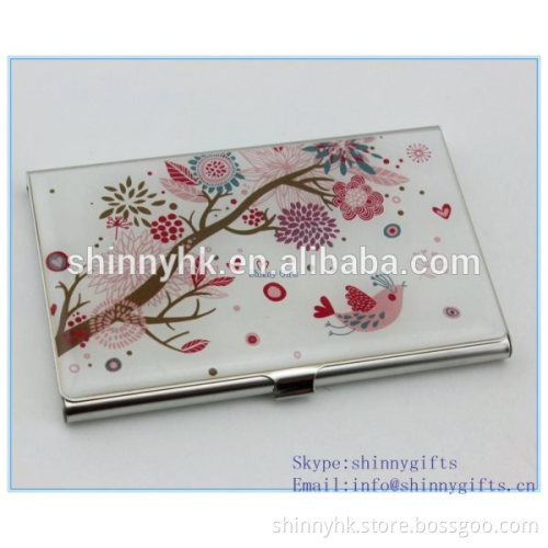 2014 new model with flower stainless steel name card holder